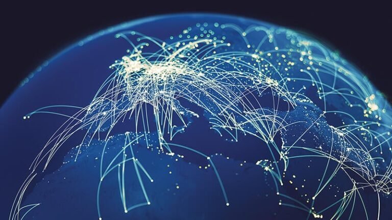 Globe graphic of space movements