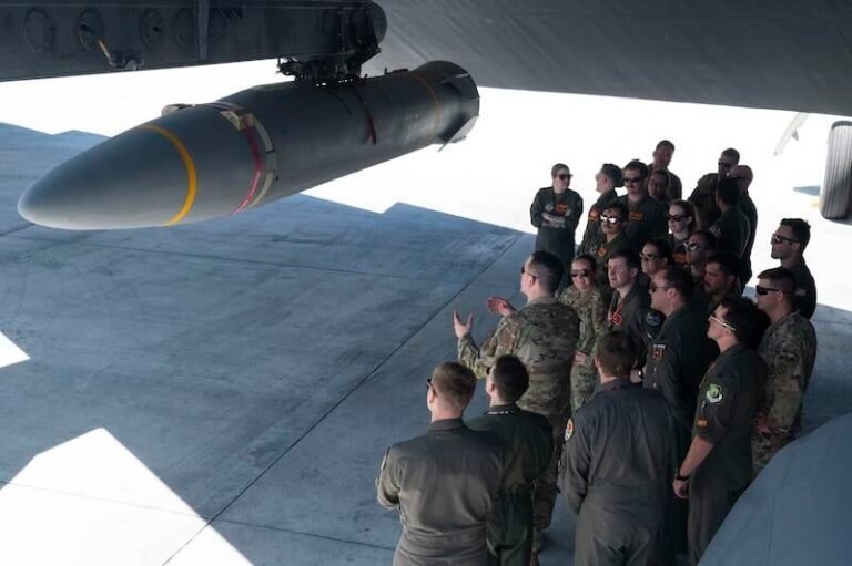 U.S. Air Force Relaunches ARRW Production With $694M Contract military personnel inspect missile